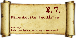 Milenkovits Teodóra névjegykártya